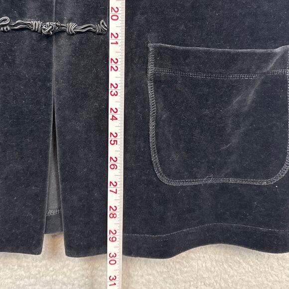 Vintage Rafaella Asian Inspired Velvet Jacket Frog Knot Buttons Whimsygoth Black - Picture 4 of 6